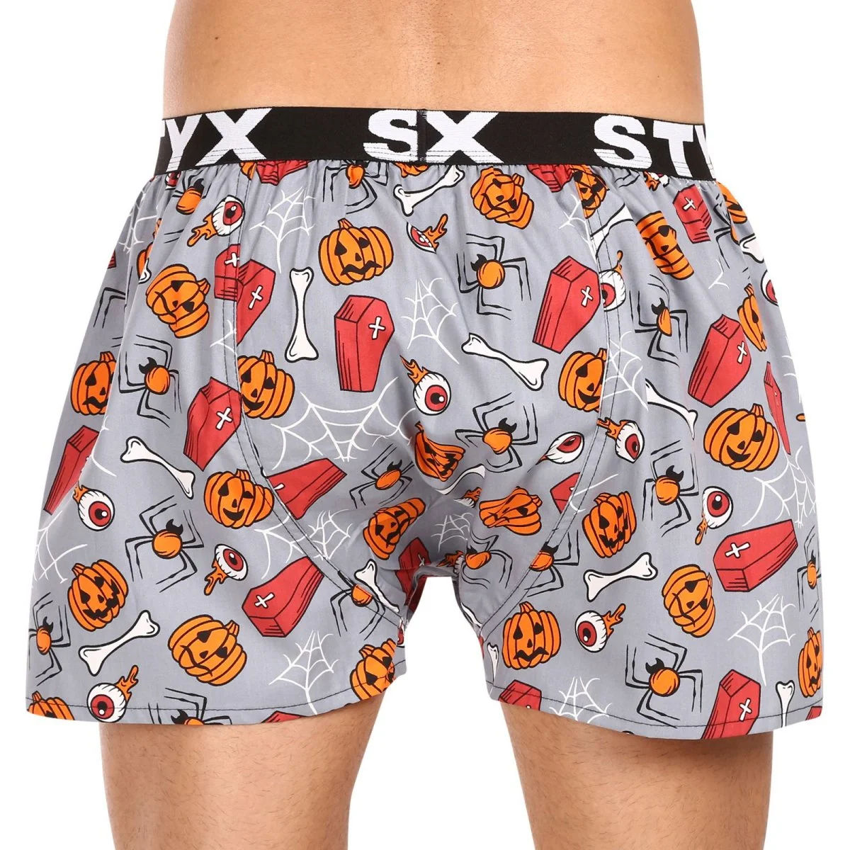 Styx Pánské trenky art sportovní guma Halloween rakve (B1752) XL