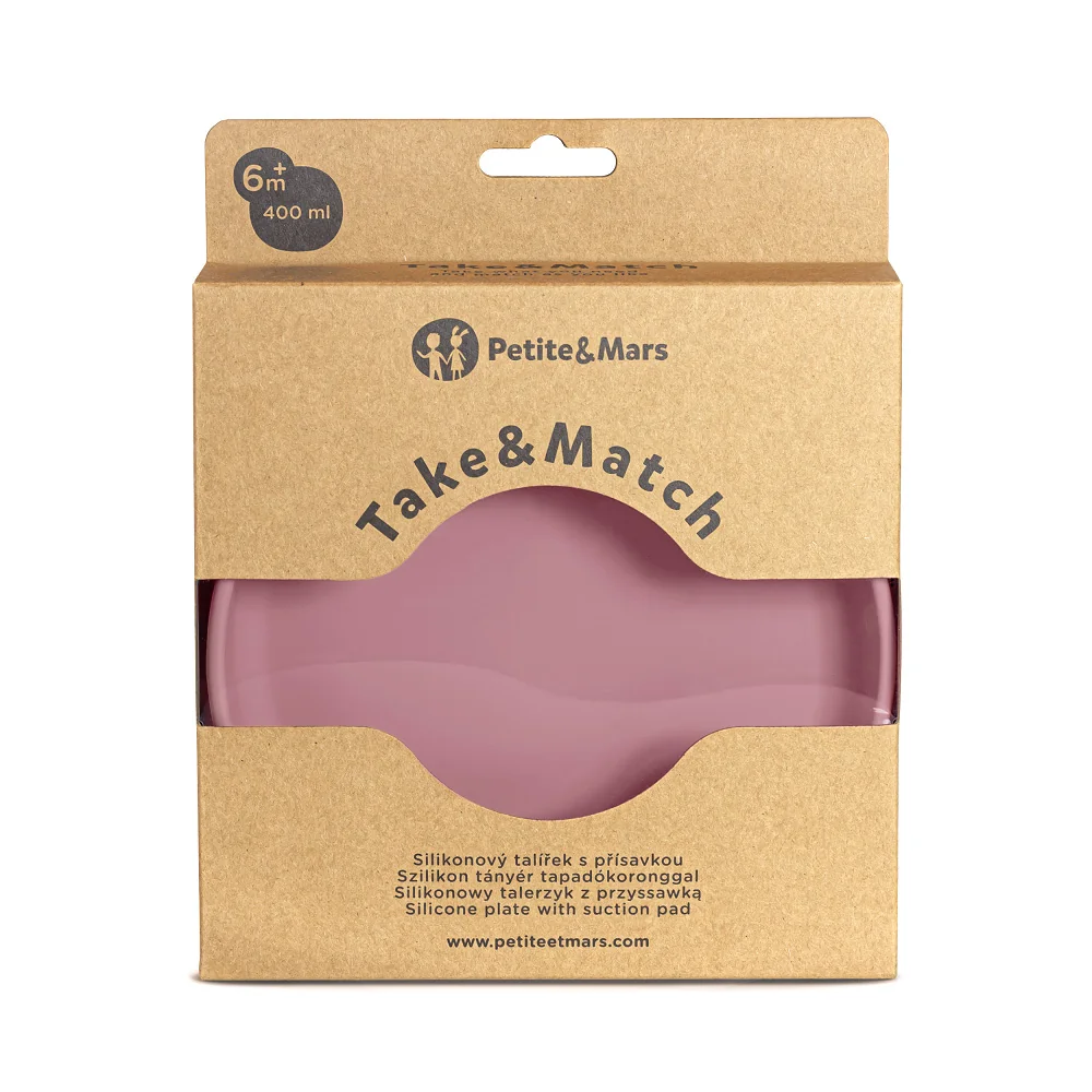 Petite&Mars Take&Match Silikonový talíř s přísavkou 6m+ 1 ks dusty rose