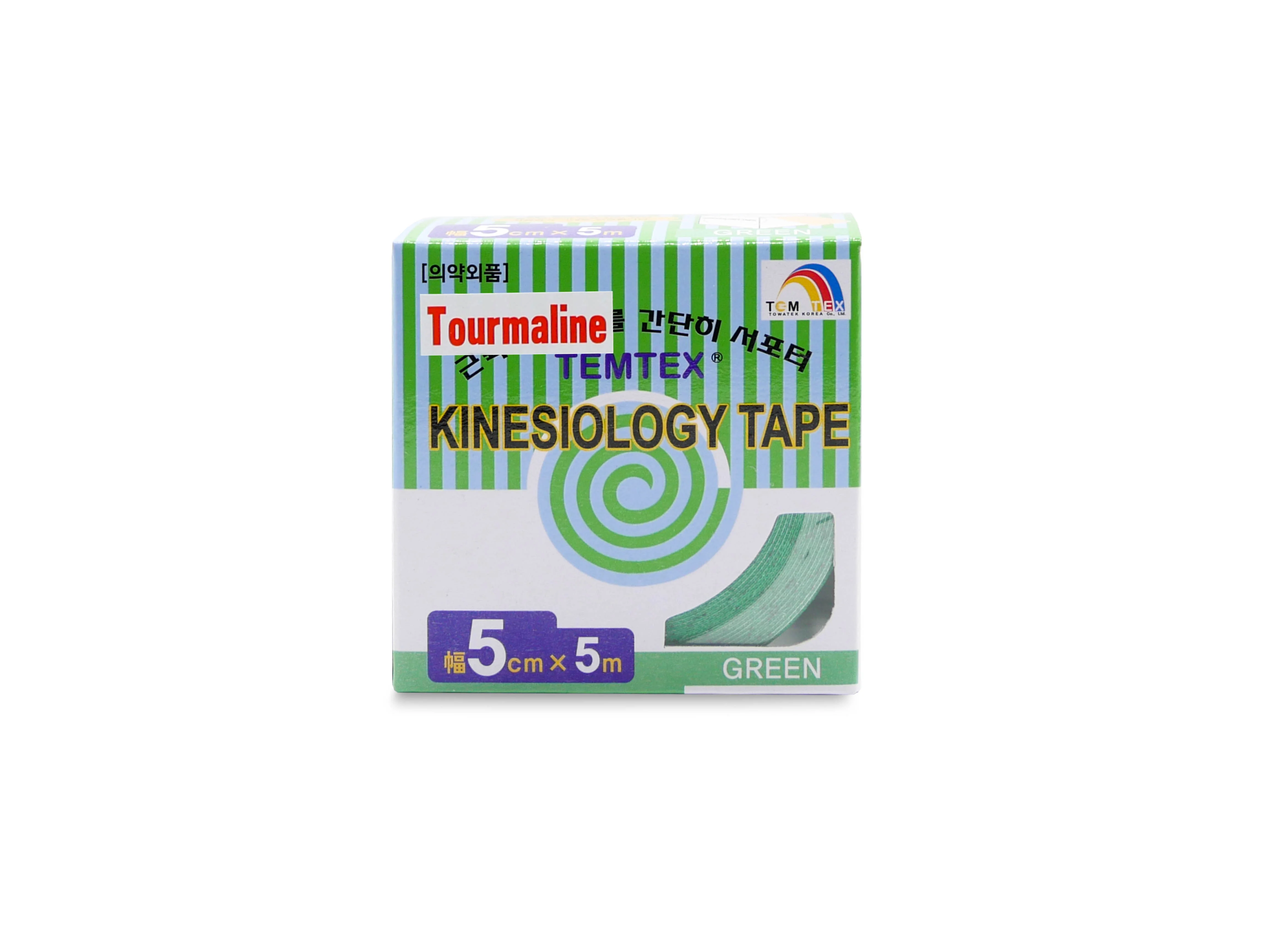 TEMTEX Kinesio tape Tourmaline, zelená tejpovací páska 5cm x 5m