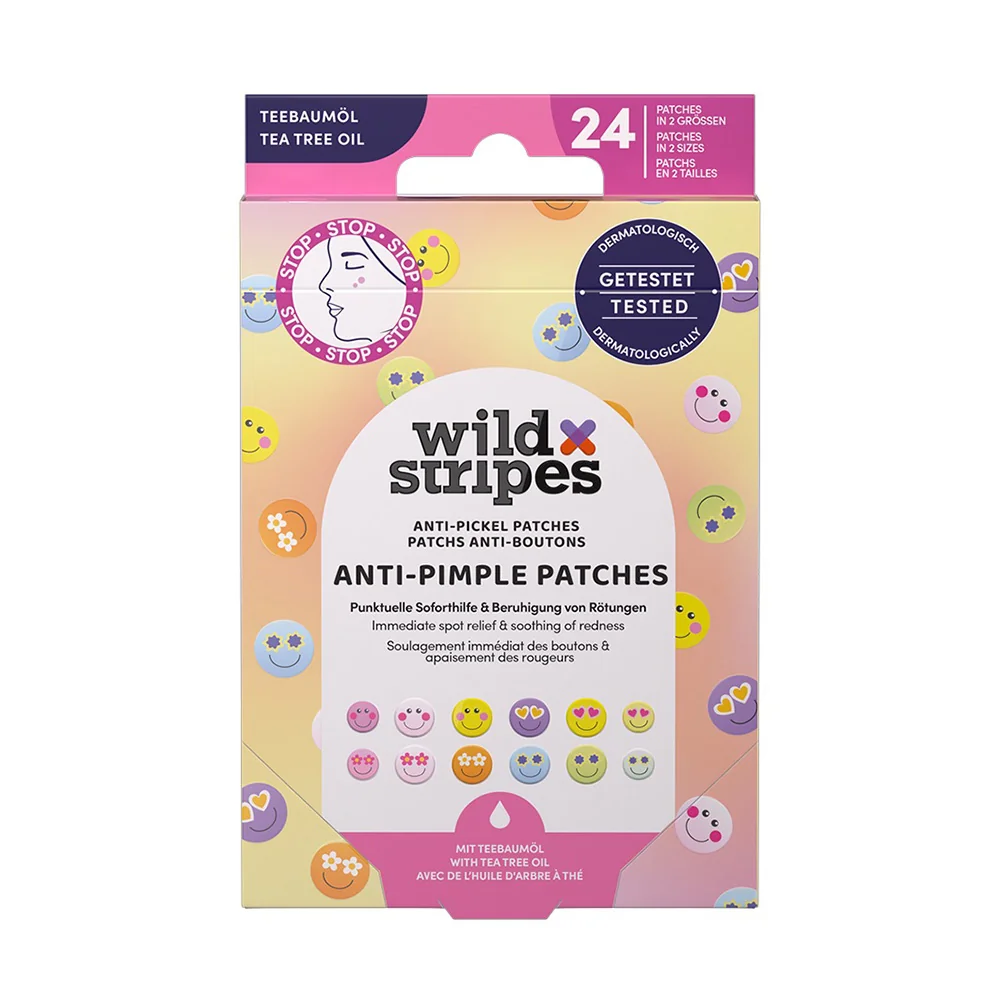 Wild Stripes Anti-Pimple Patches Smile s tea tree olejem náplasti 24 ks