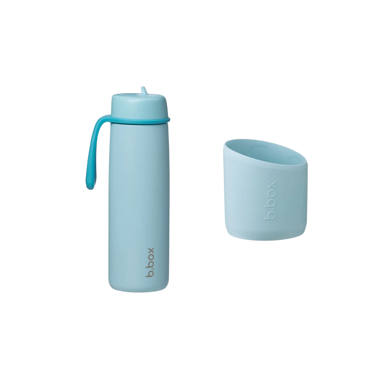 B.BOX Nerezová termolahev s brčkem 690 ml + Silikonový chránič - lagoon