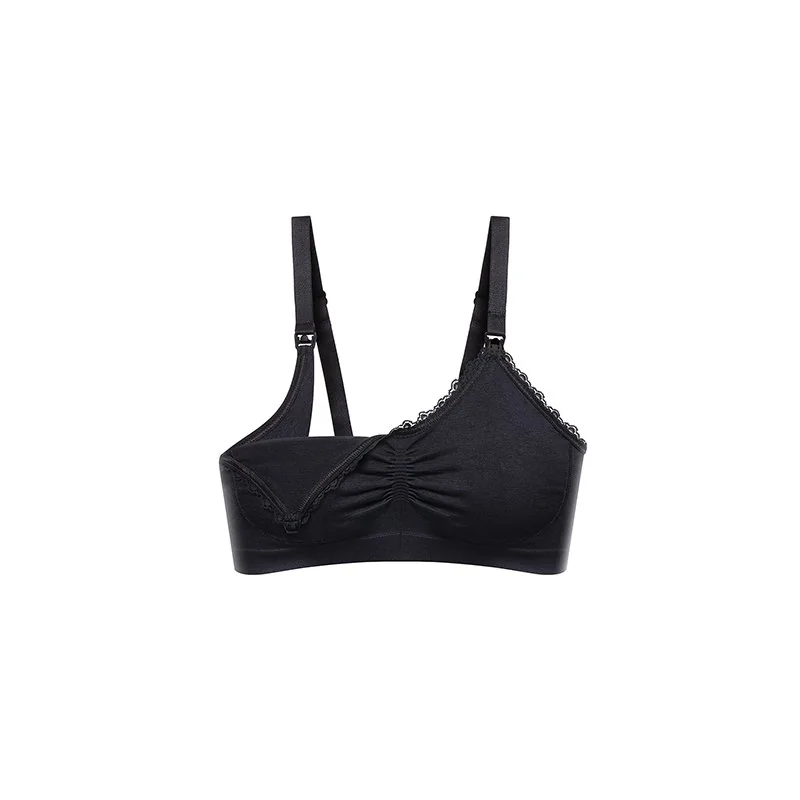 Babyono Kojící podprsenka s krajkou, černá, E80-85 cm