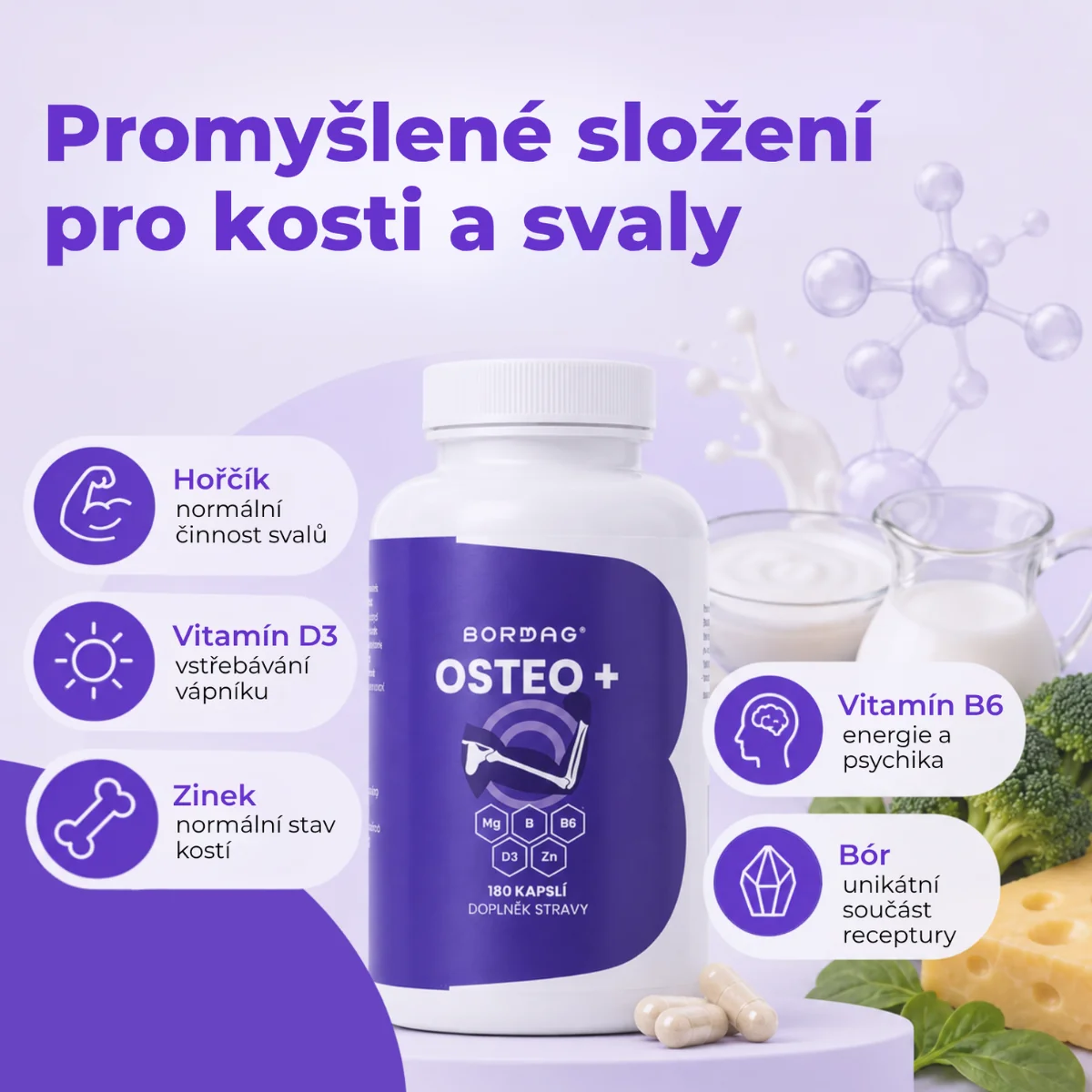 BORMAG Osteo+ komplex s bórem 180 kapslí