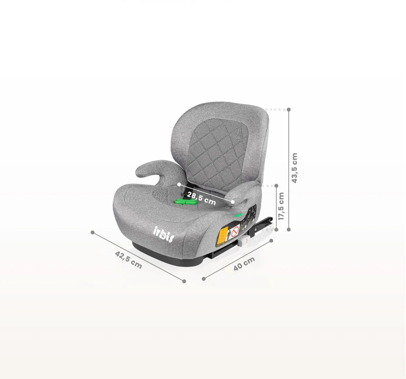 Caretero Podsedák, autosedačka Irbis i-Size 125–150 cm s ISOFIX – béžová