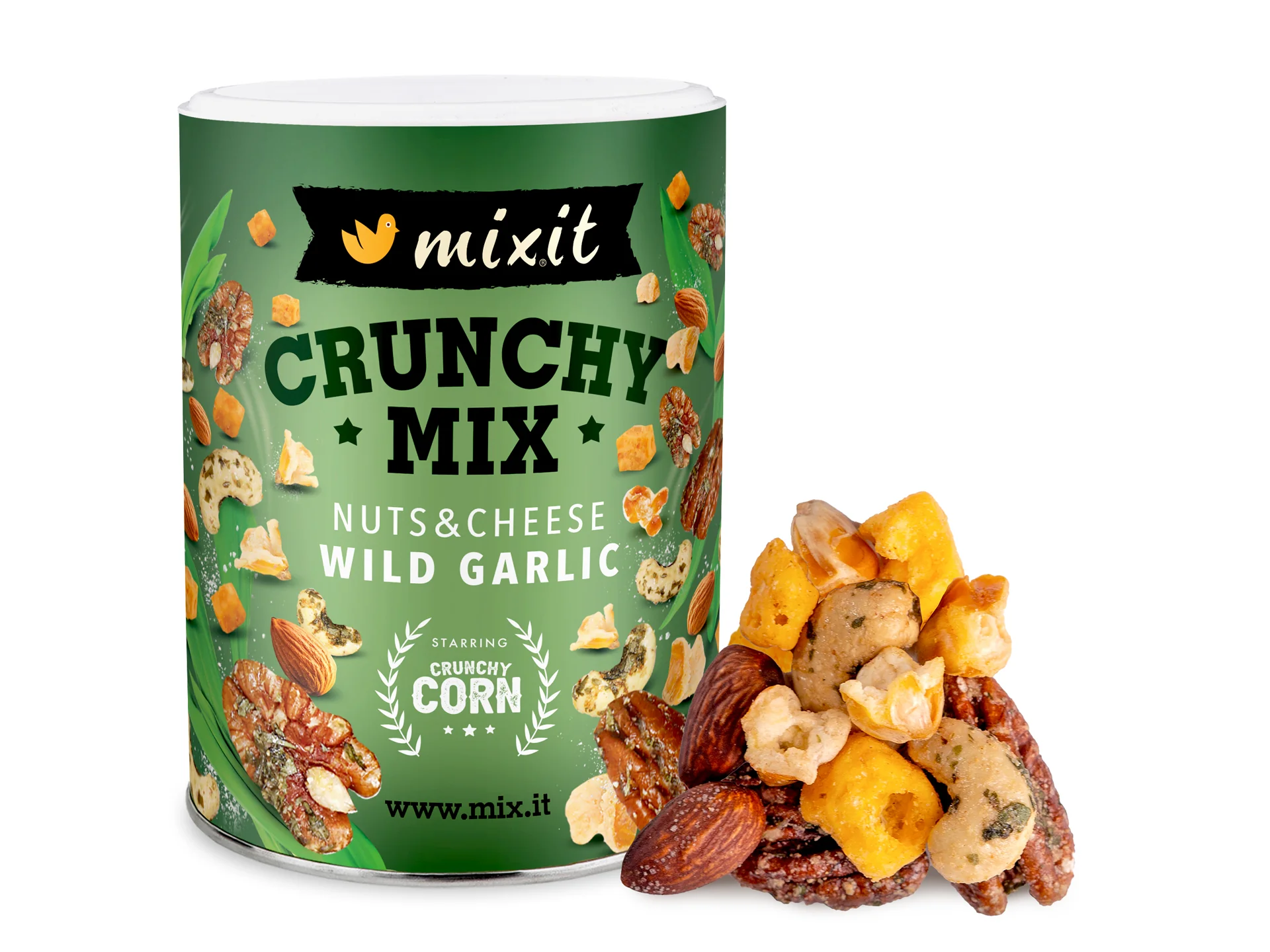 Mixit Crunchy mix sýr, crunchy corn a oříšky s medvědím česnekem 300 g