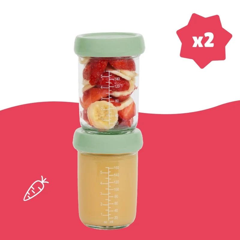 Badabulle skleněné misky s víčky 2x 220ml