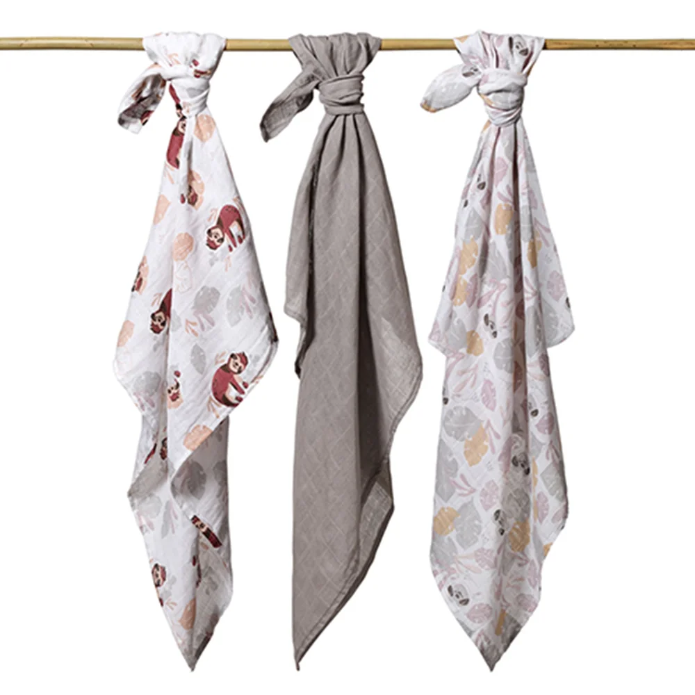 Babyono Pleny mušelínové Super Soft 70x70 cm 3 ks grey