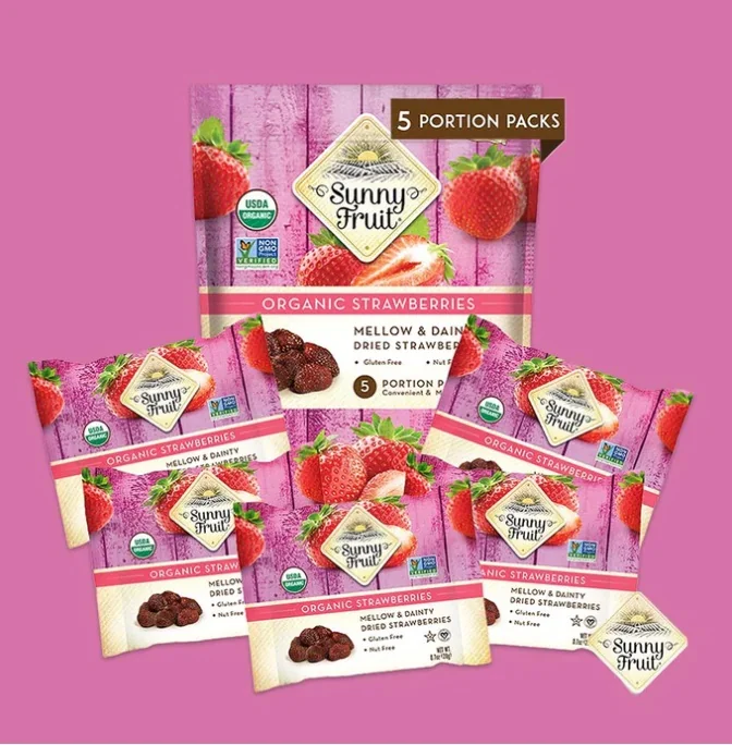 Sunny Fruit BIO Sušené jahody s koncentrátem z jablečné šťávy 5x20 g