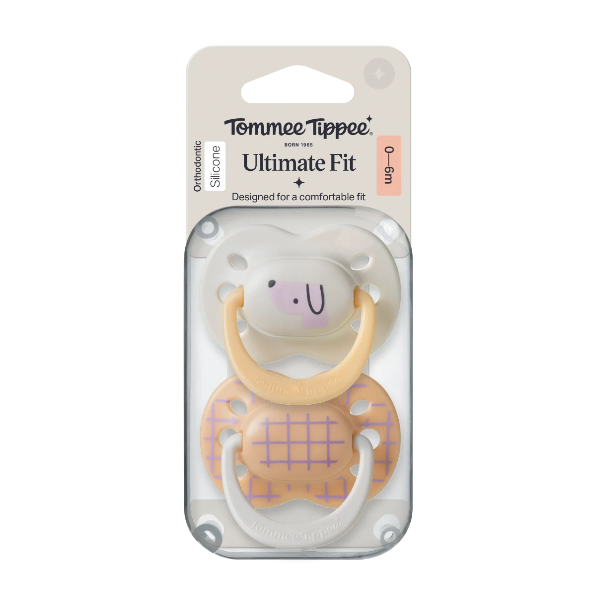 Tommee Tippee Silikonový dudlík Ultimate Fit Deco Girl 0-6m 2 ks více barevných variant