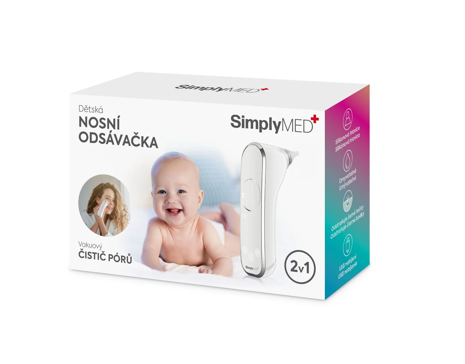 SimplyMed JY-922 Dětská nosní odsávačka a čistič pórů 2v1