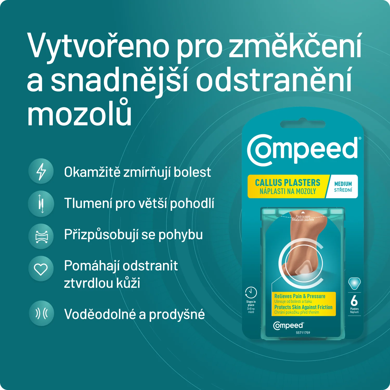 Compeed Náplasti na mozoly střední 6 ks