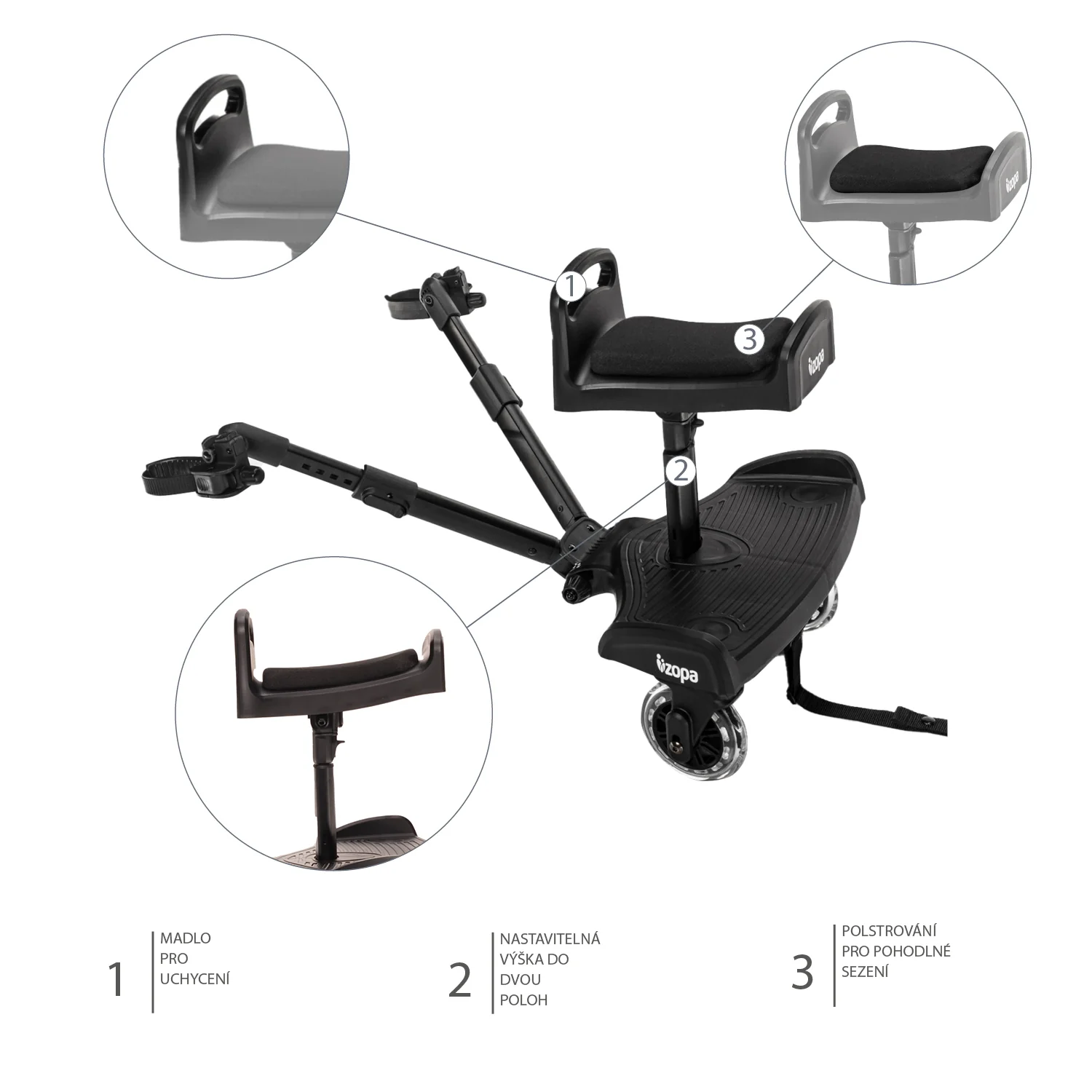 Zopa Sedátko ke stupátku Segboard 2, Black
