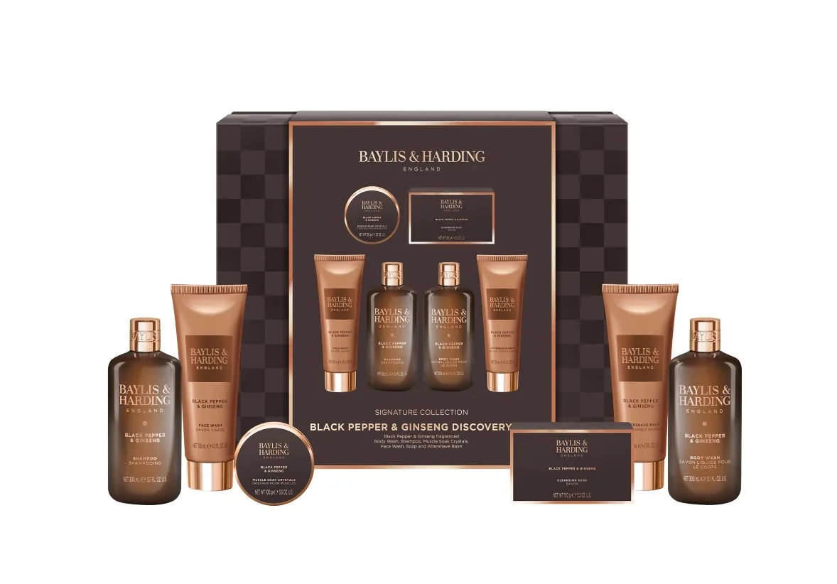 Baylis & Harding Pánská dárková sada péče o tělo Black Pepper & Ginseng 6 ks