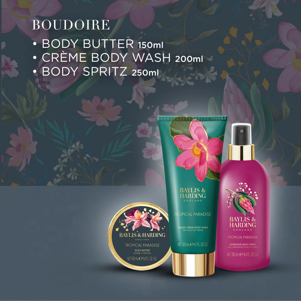 Baylis & Harding Boudoire Sada péče o tělo v pytlíčku Tropical Paradise 3 ks