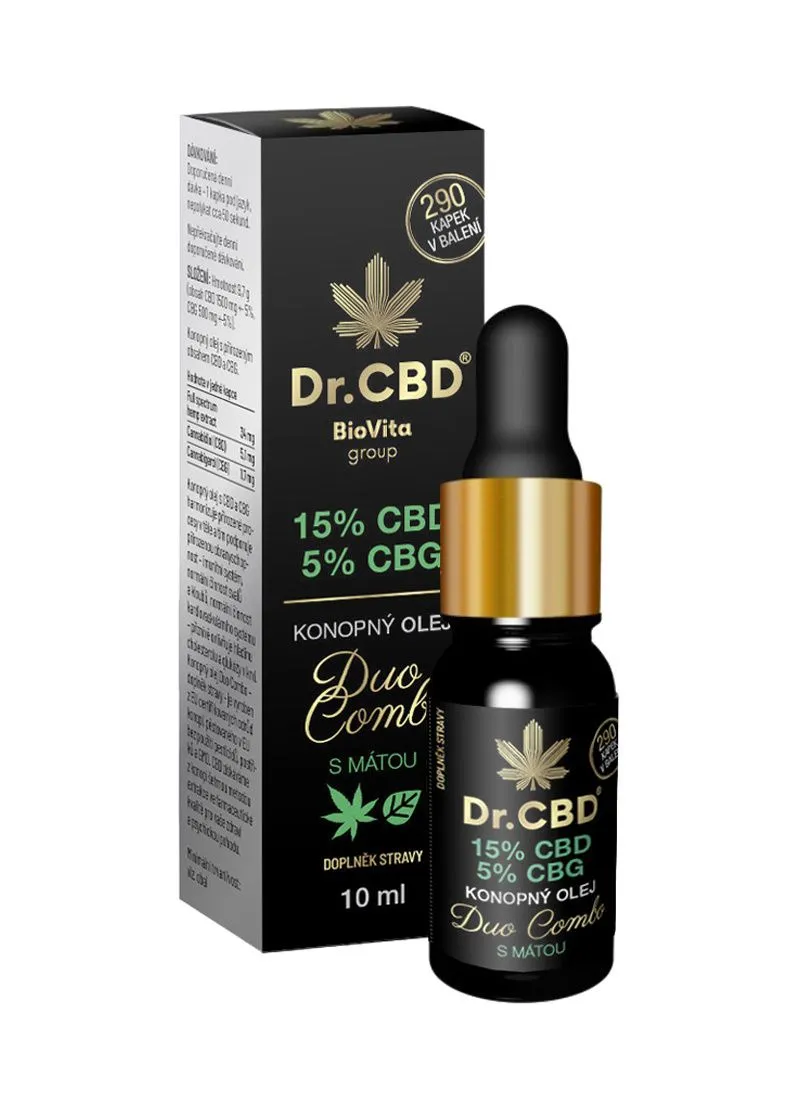 Dr.CBD 15% CBD 5% CBG Duo Combo s mátou 10 ml