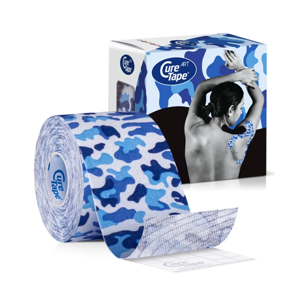 CureTape Art 5 cm x 5 m kineziologický tejp Army Blue