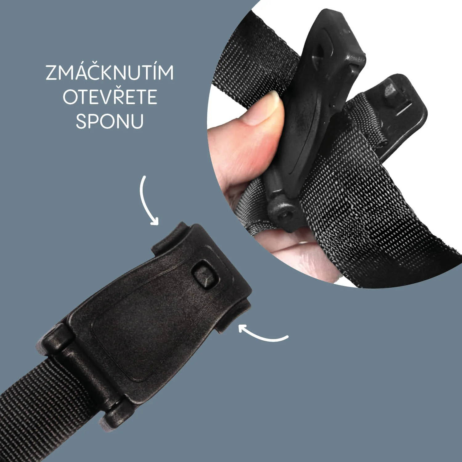 Zopa Zámek bezpečnostních pásů pro autosedačky DELUXE, Black