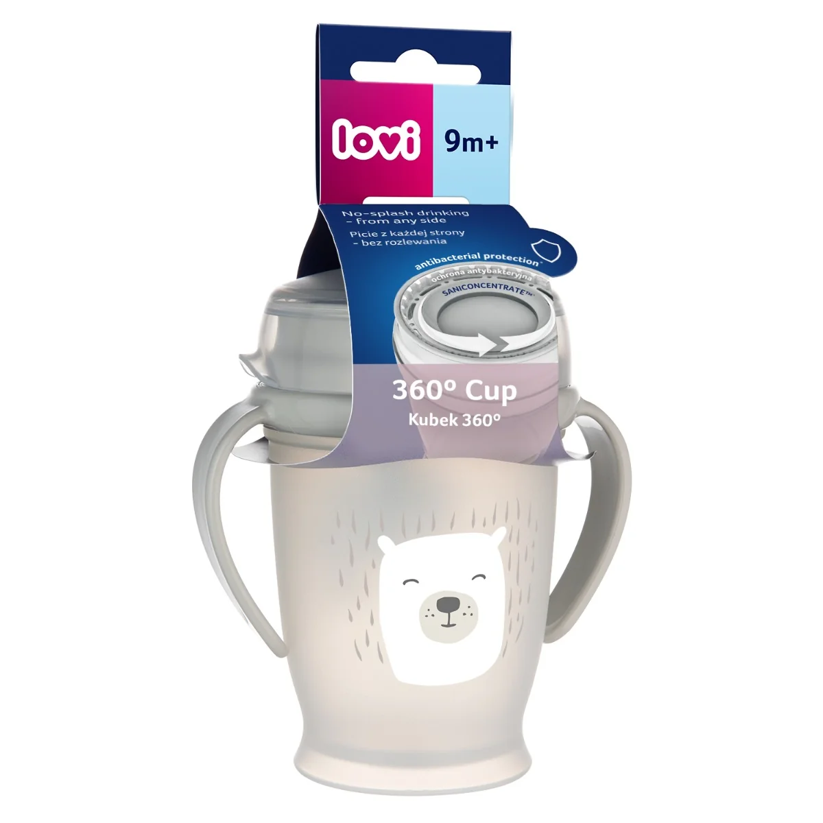 LOVI Junior Buddy Bear 360° 250 ml hrníček s úchyty 1 ks
