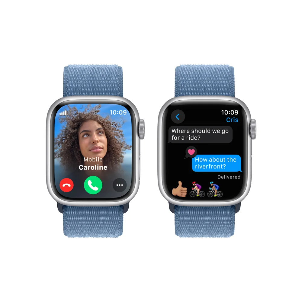 Apple Watch S9 Cellular 41 mm sport loop smart hodinky Silver/Winter Blue