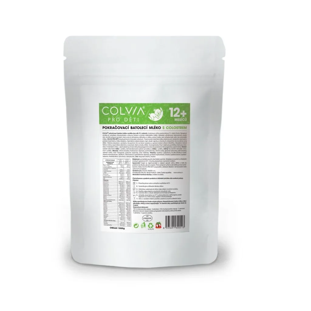 COLVIA Pokračovací batolecí mléko s colostrem 12m+ 1000 g