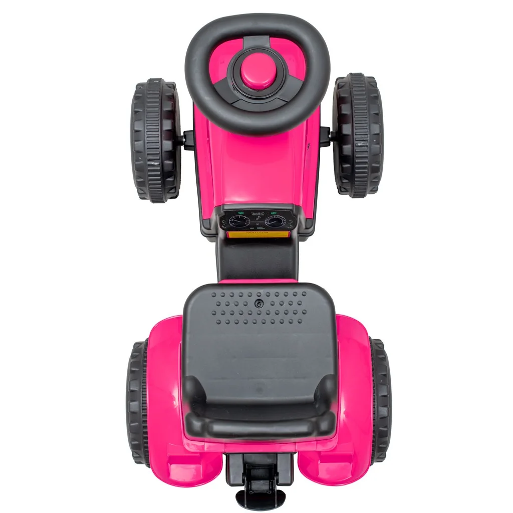 Baby Mix Dětské odrážedlo traktor s vlečkou Benny růžový