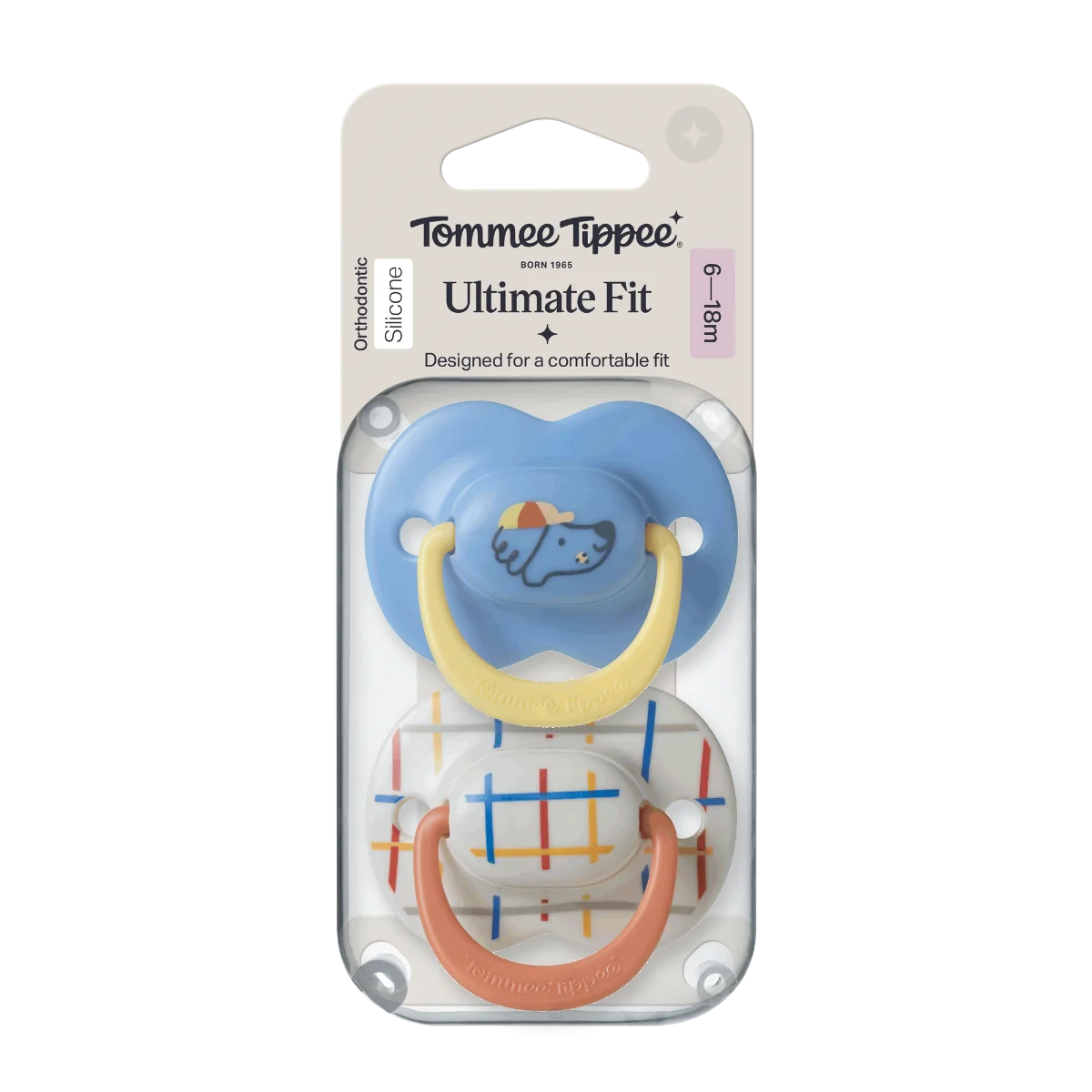 Tommee Tippee Silikonový dudlík Ultimate Fit Deco Boy 6-18m 2 ks více barevných variant