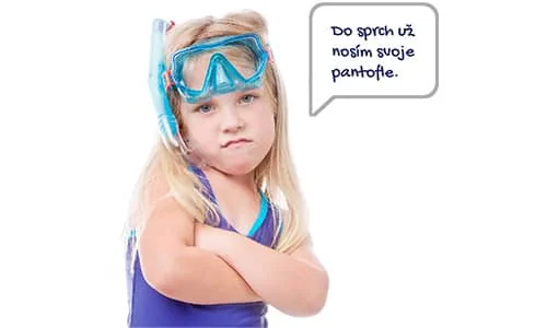 Do sprch už nosím svoje pantofle