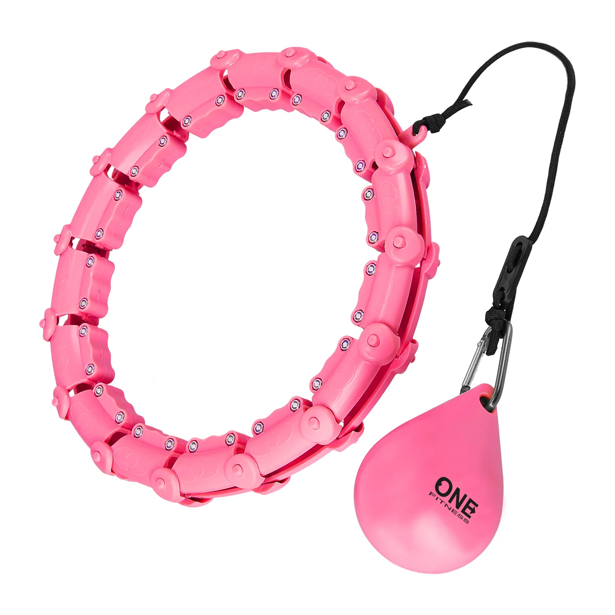One Fitness Masážní hula hoop OHA02 se závažím růžová