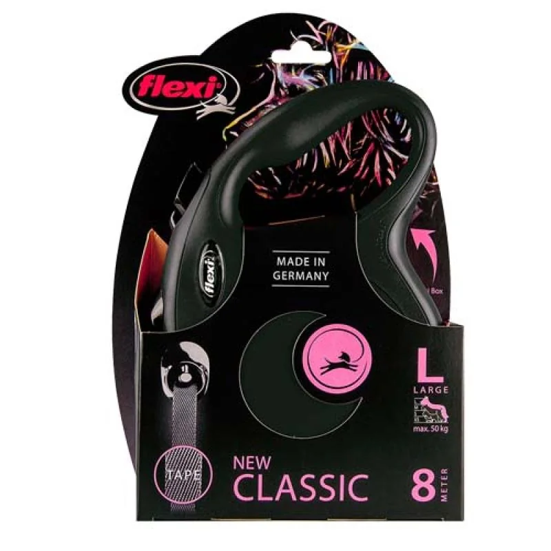 Flexi New Classic popruh L 8m do 50kg černé