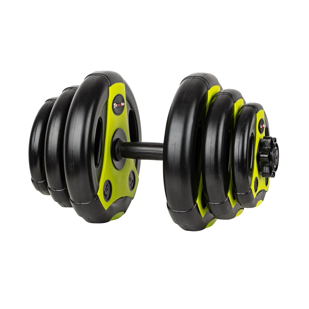 inSPORTline Jednoruční nakládací činkový set  3-18 kg černo-zelený