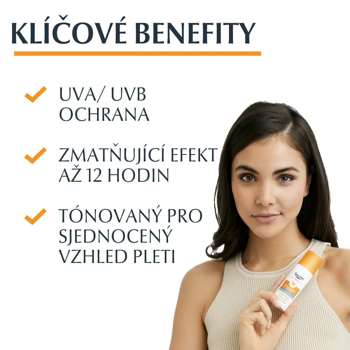 Eucerin Oil Control Ochranný krémový gel na opalování na obličej SPF 50+ světlý 50 ml