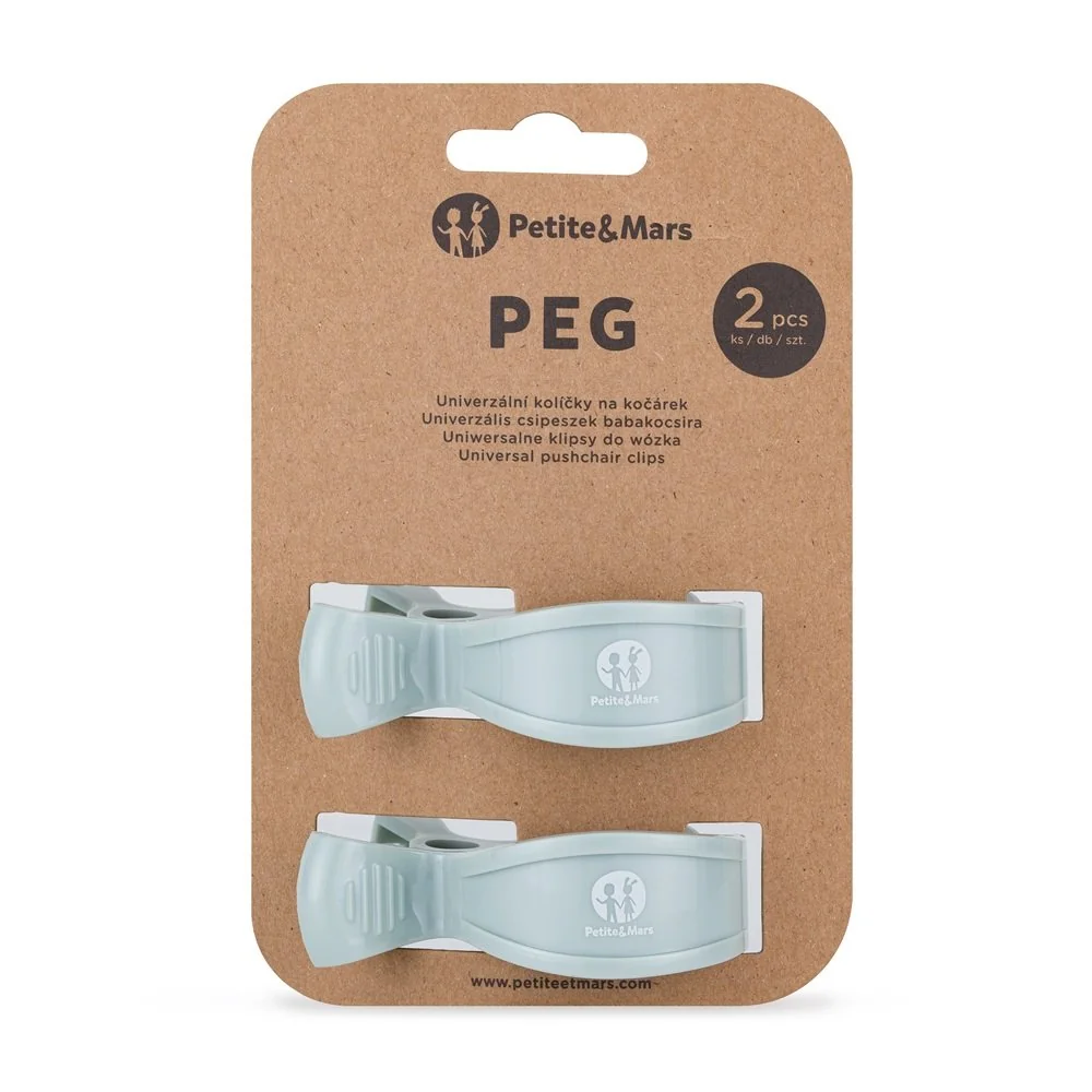 Petite&Mars Kolíček Peg na kočárek (2 ks) Green