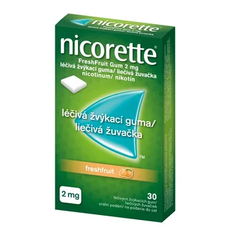 Nicorette FreshFruit Gum 2 mg léčivá žvýkací guma 30 žvýkaček