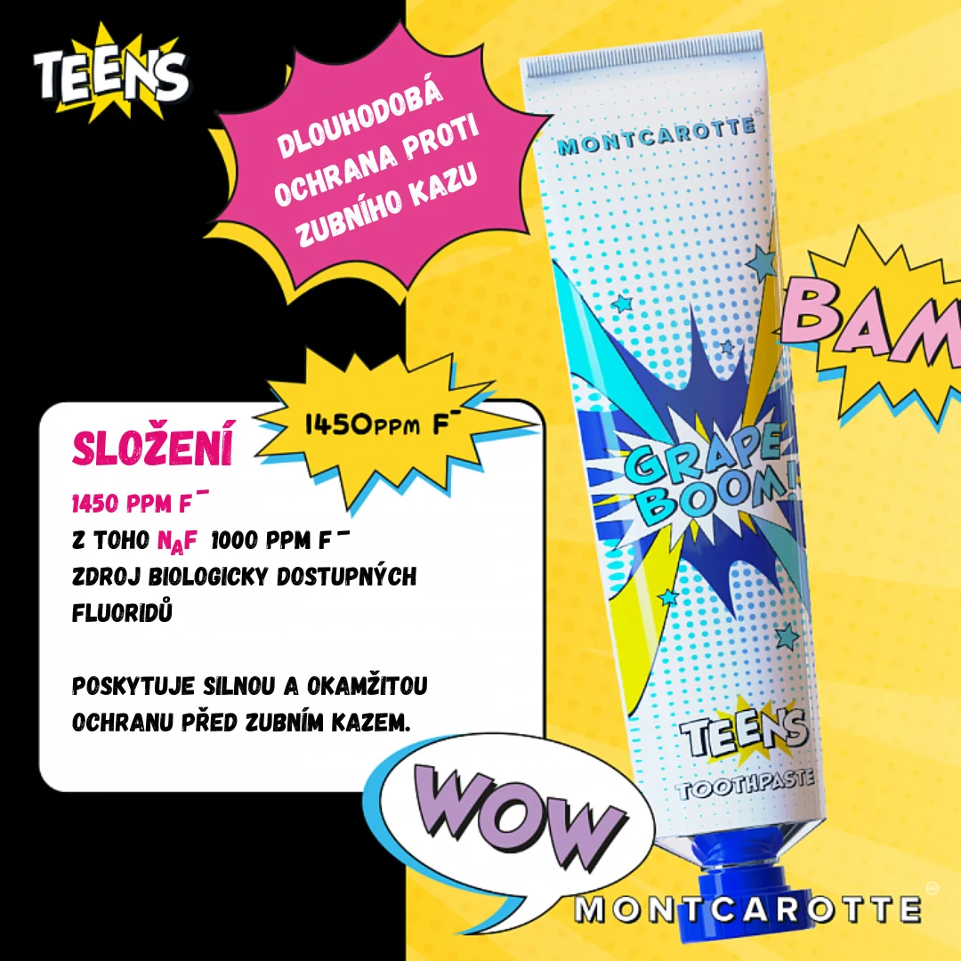 Montcarotte Teens Grape Boom zubní pasta 50 ml