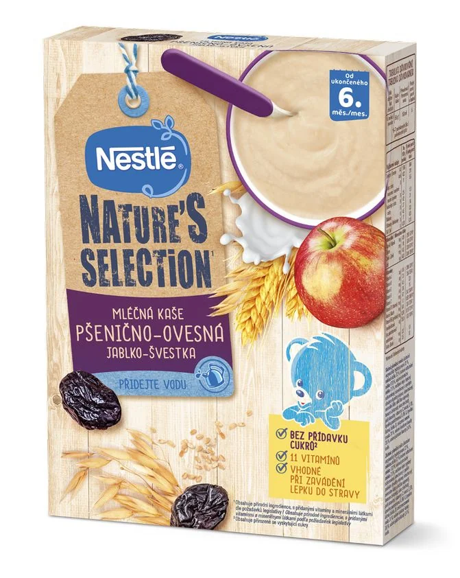 Nestlé Mléčná kaše pšenično-ovesná jablko-švestka 250 g