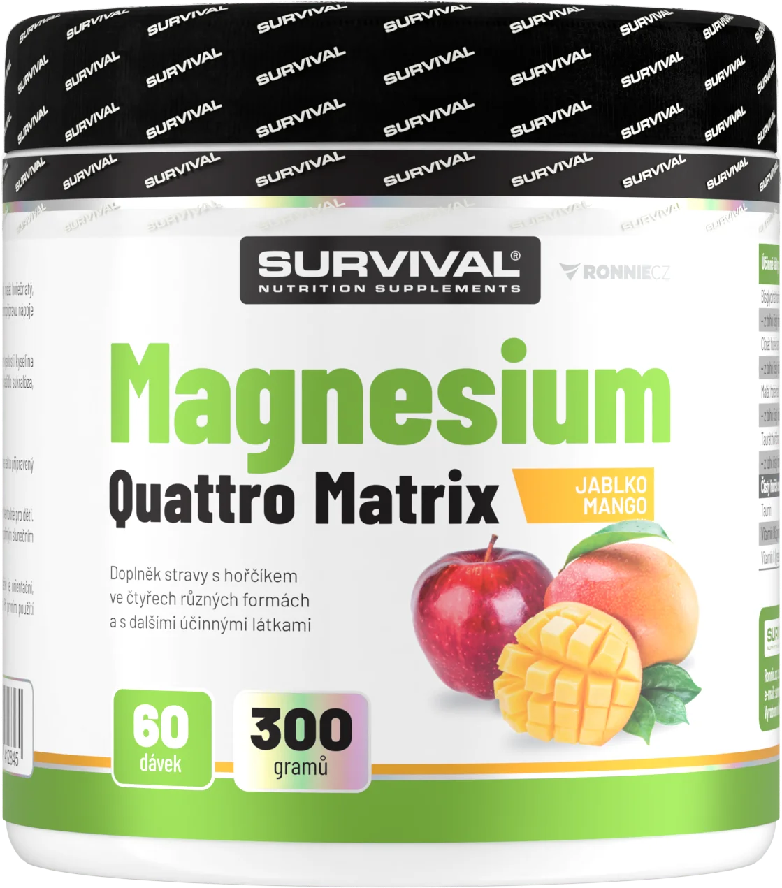 Survival Magnesium Quattro Matrix 300 g jablko-mango