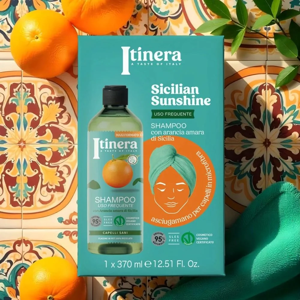 Itinera Sada šamponu a ručníku na vlasy Sicilian Sunshine 2 ks