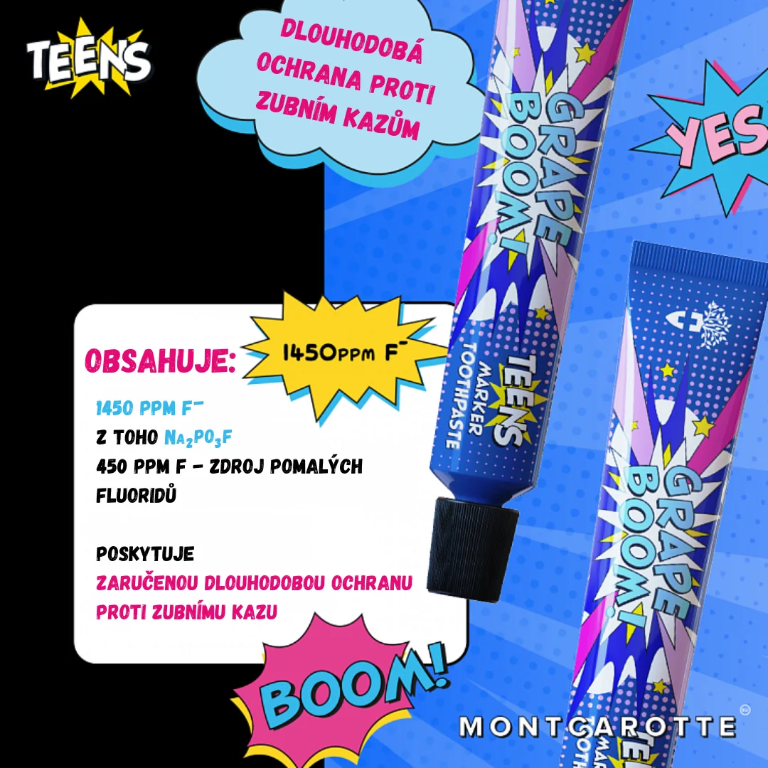 Montcarotte Teens Marker Grape boom zubní pasta 30 ml