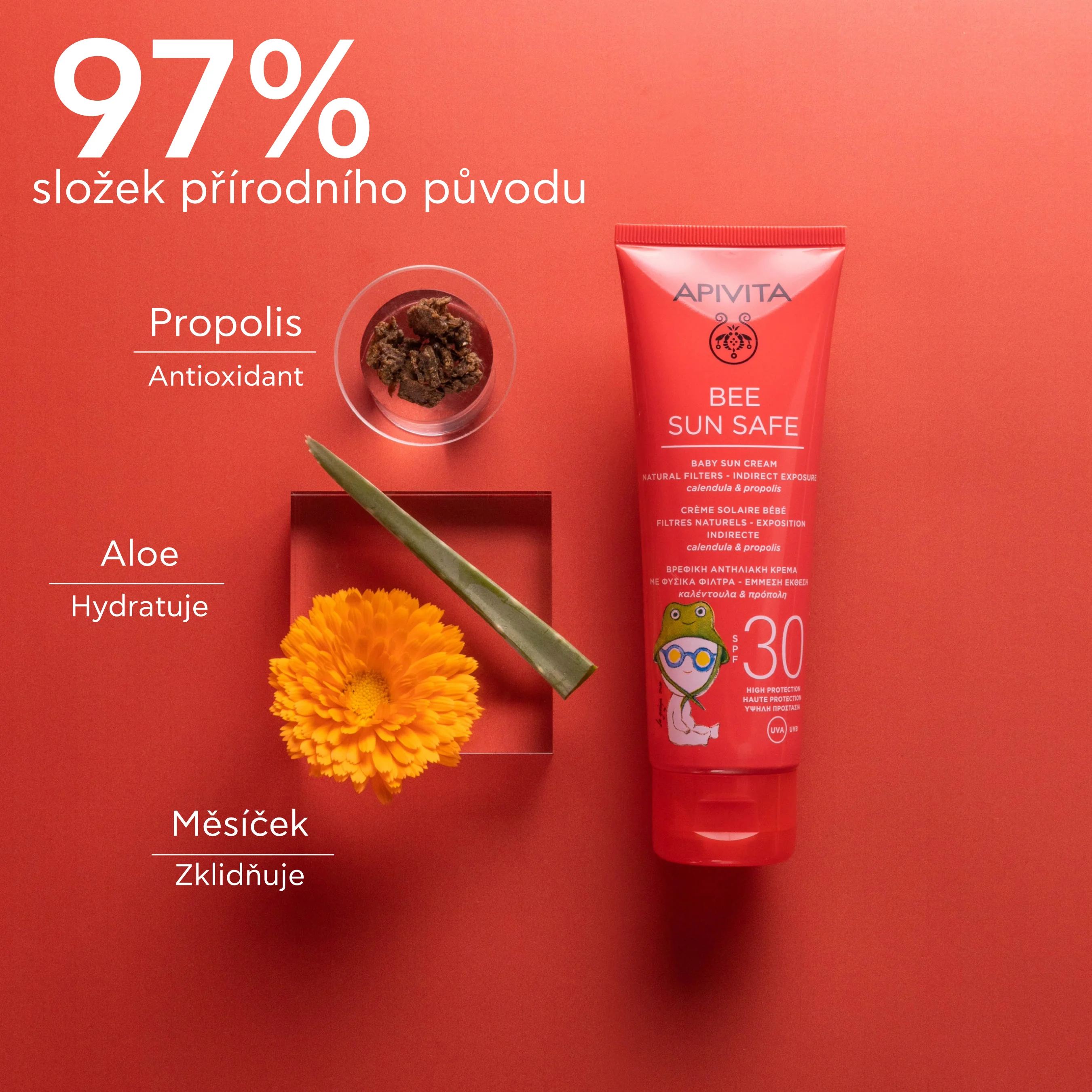 APIVITA Bee Sun Safe Baby Sun Cream SPF30 dětský ochranný krém 100 ml