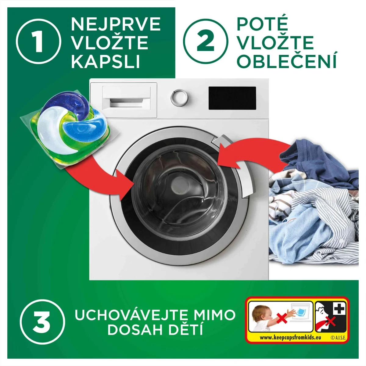 Ariel Ultra Power Pods Universal+ kapsle na praní 18 ks