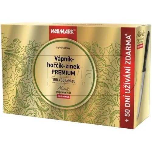 Walmark Vápník-Hořčík-Zinek PREMIUM tbl.150+50+dárek Vánoce