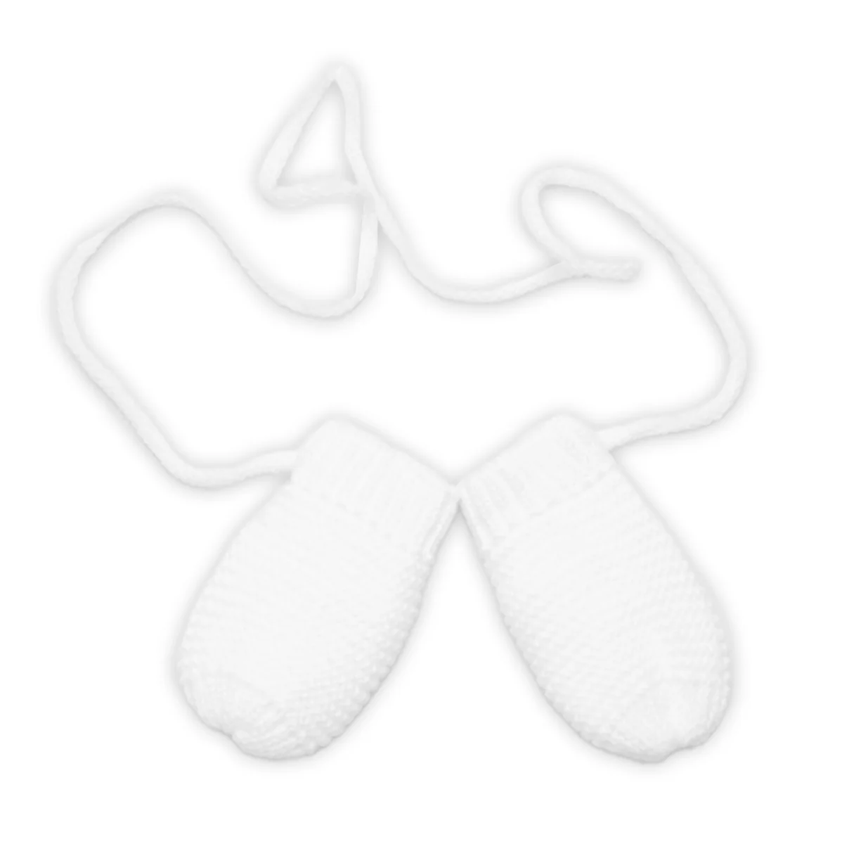 Baby Nellys Dětská sada, zimní čepice s šálou + rukavičky 3D, Teddy Bear - bílá