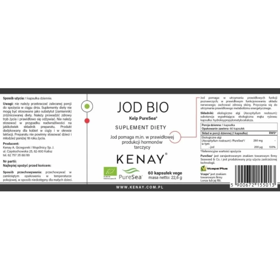 Kenay Jód Bio Kelp PureSea 60 kapslí