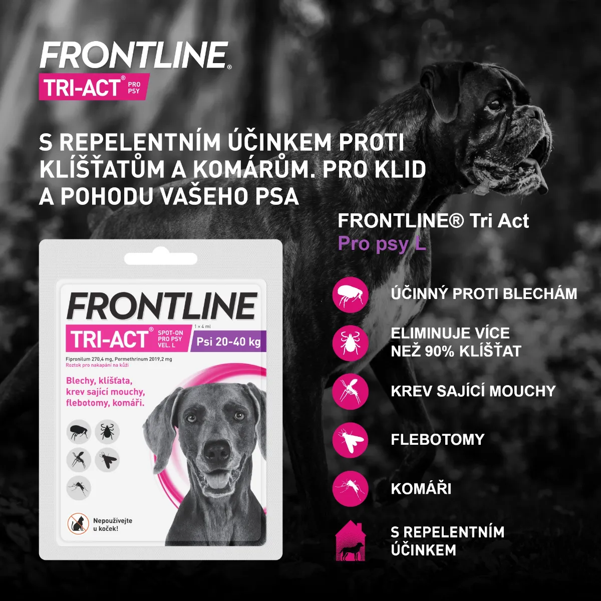 FRONTLINE TRI-ACT pro psy 20-40 kg (L) 1 pipeta
