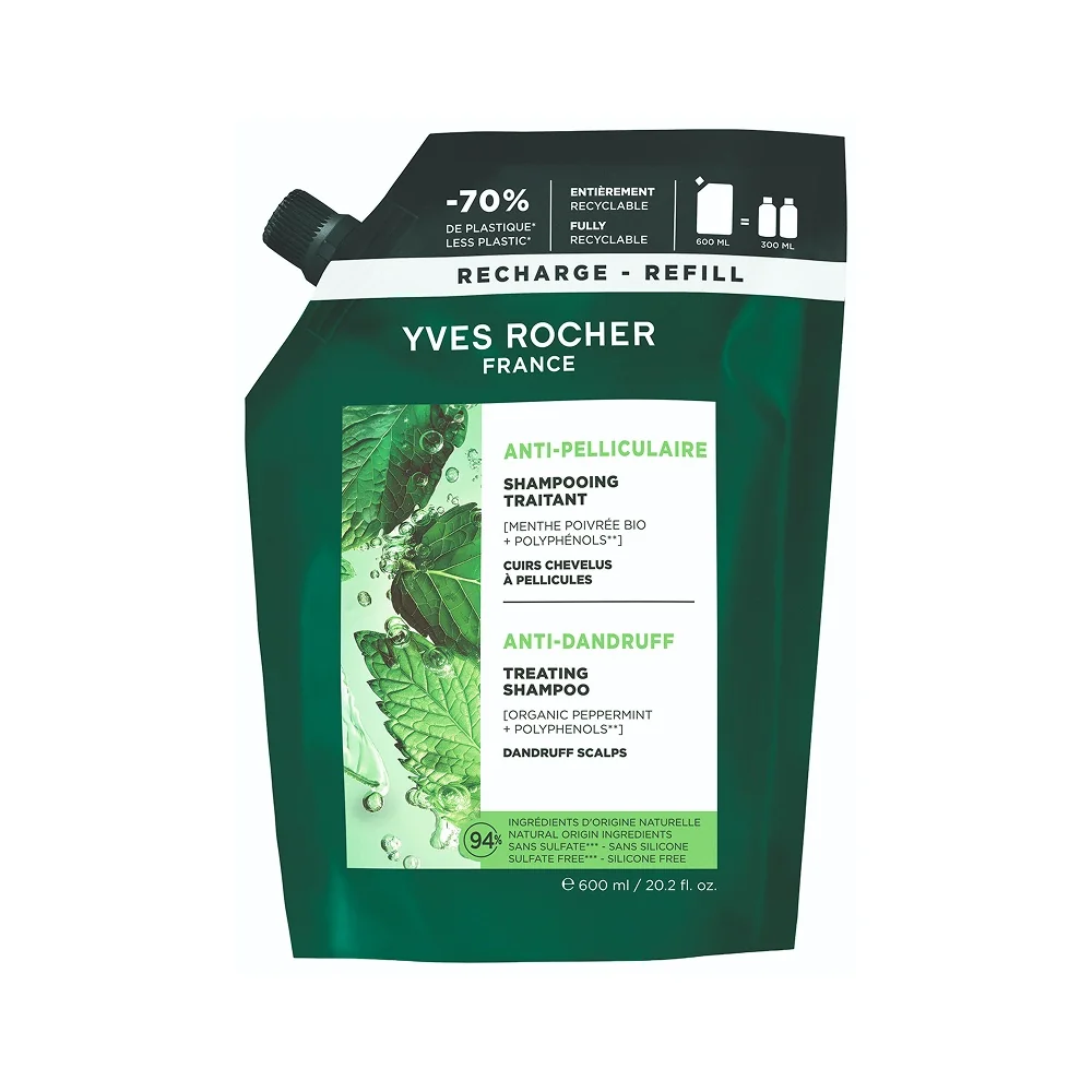 Yves Rocher Haircare Botanical Solutions Šampon proti lupům náplň 600 ml