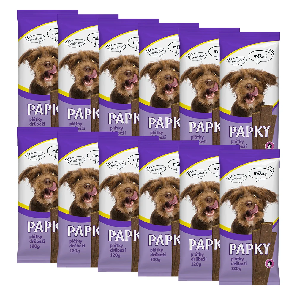Akinu PAPKY Drůbeží plátky pamlsek pro psy 12 x 120 g