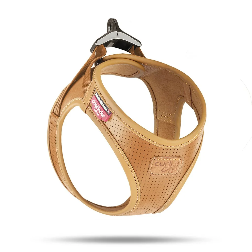 Curli Postroj pro psy z jablečné kůže Brown S, 4-7 kg