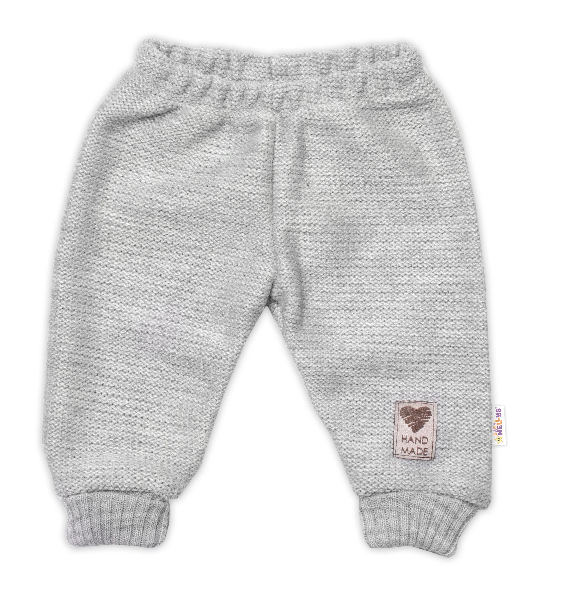 Baby Nellys Pletené kojenecké kalhoty, šedé, 68/74 