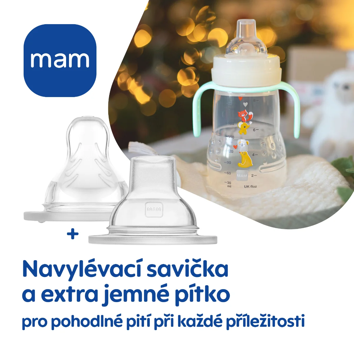 MAM Hrnek Trainer+ Night 4m+ 220 ml 1 ks fialový