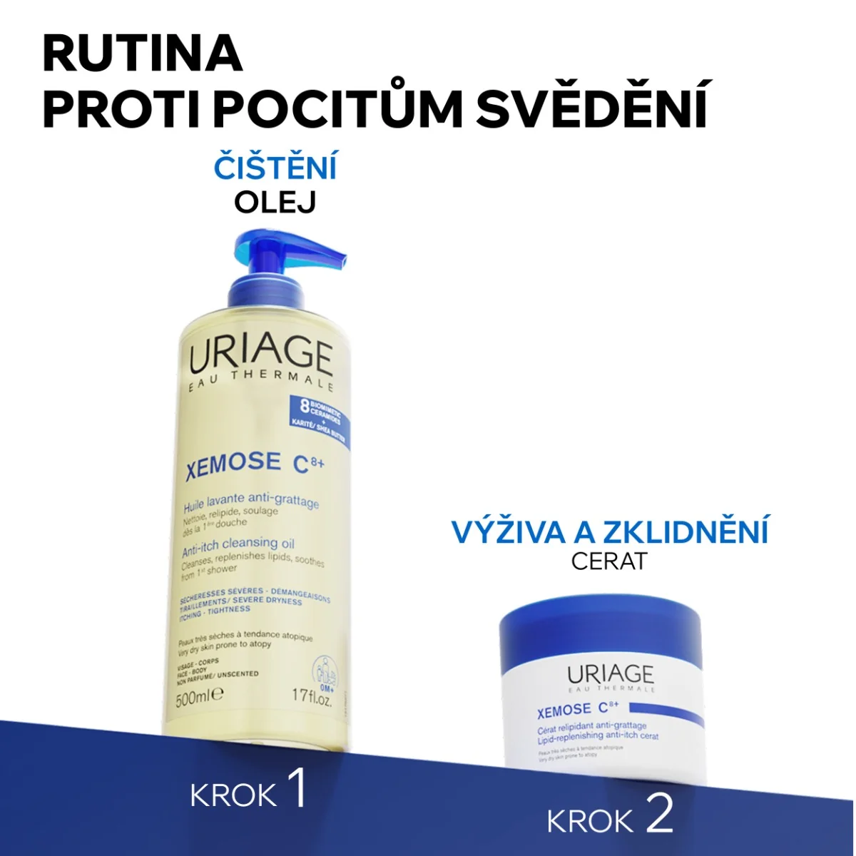 Uriage Xémose C8+ Relipidační zklidňující mast pro suchou až atopickou pokožku 200 ml